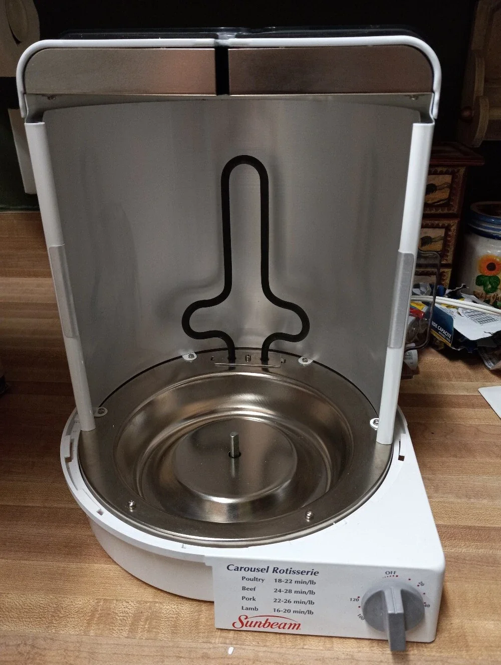 Sunbeam Carousel Rotisserie Oven (Model 4780) Smokeless Roasting Cookware Rack